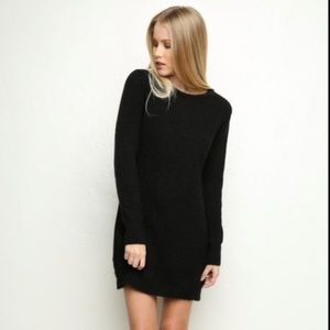 Brandy Melville Black Ribbed Sweater Dress